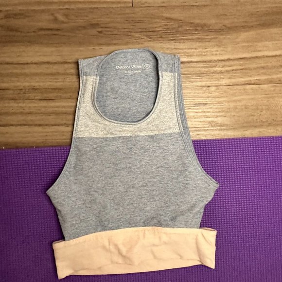 Outdoor Voices Tri-Tone Slashback Crop Top/Longline Sports Bra - XS - Picture 5 of 8